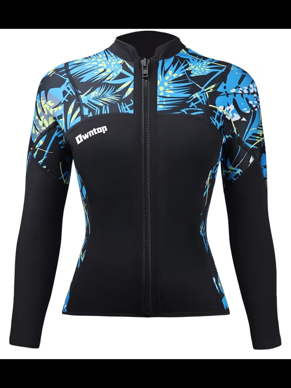 Owntop Black & Blue Long Sleeve Zip Front Wetsuit